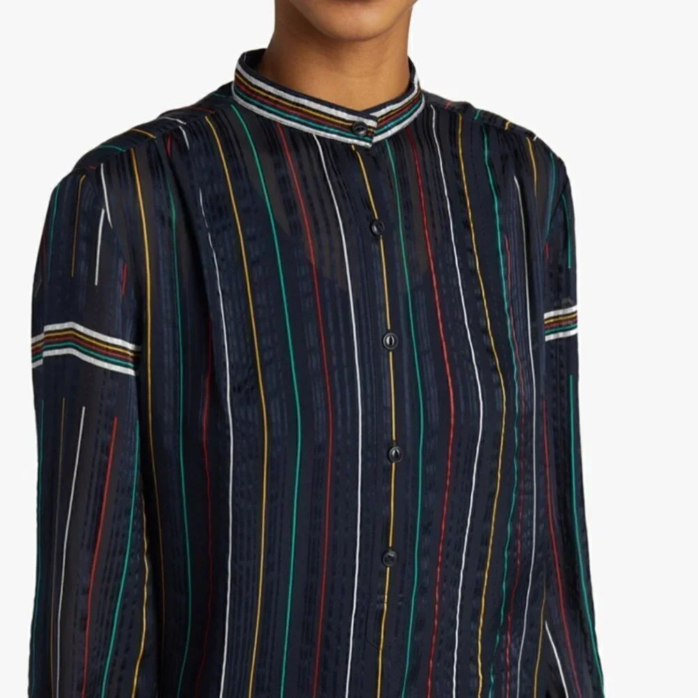 Rag & Bone‎ multi color Long Sleeve Silk To…